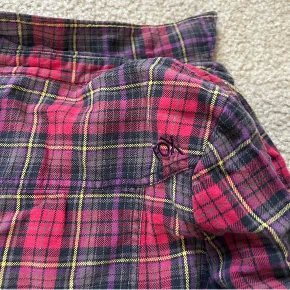 FOX button down plaid flannel shirt red & black M medium - Picture 9 of 9